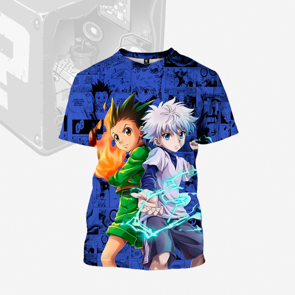 Camisa Camiseta Hunter x Hunter Gon Killua Kurapika Hisoka Anime Personagens  Masculino Feminino Full Total Arte Adulto Infantil | Shopee Brasil