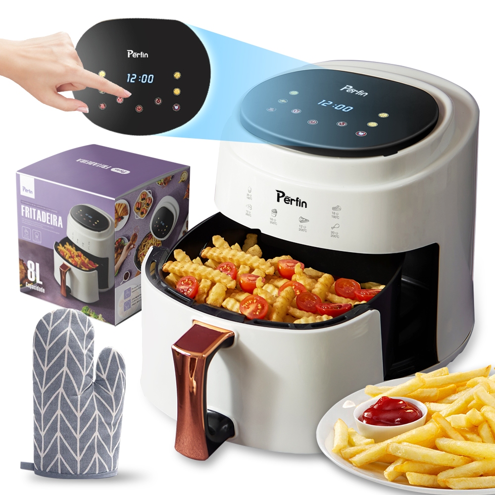 Air Fryer Touch Digital 8L Litros 1400W Fritadeira Eletrica 127V 220V