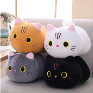 Gato de Pelúcia Fofo 20 cm / 25 cm Travesseiro Almofada Fofinho Longo Dorminhoco Dormir Brinquedo Crianças Presente Mães Pais Família Namorado Namorada Presente Natal Ursinho