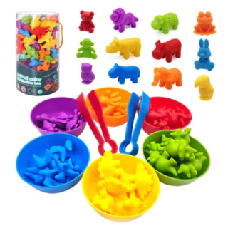 Brinquedo Montessori Pinça Treino Coordenação Motora Animais