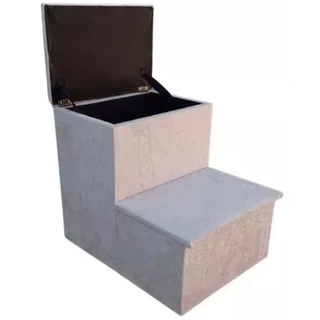 Escada Pet baú em suede escadinha para cachorro e gato