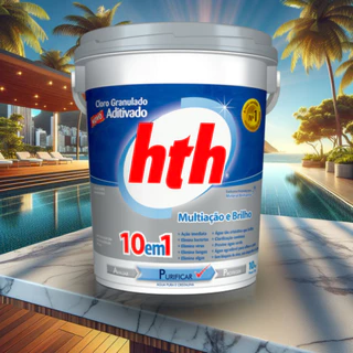 Balde Cloro HTH Aditivado Mineral Brilliance 10 em 1 10kg