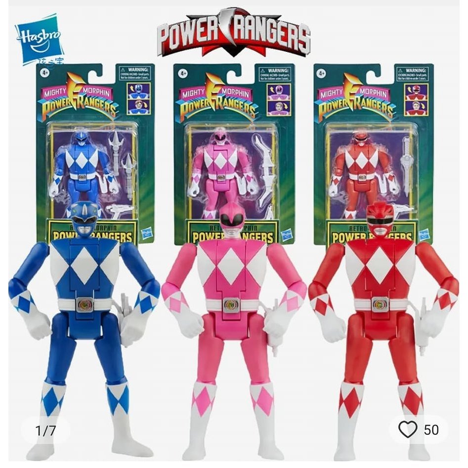 Hasbro Power Rangers Retro-Morphin Resto Action Figure Assortimento Ispirato a Mighty Morphin (8) Wave 2, Multicolore, F2072
