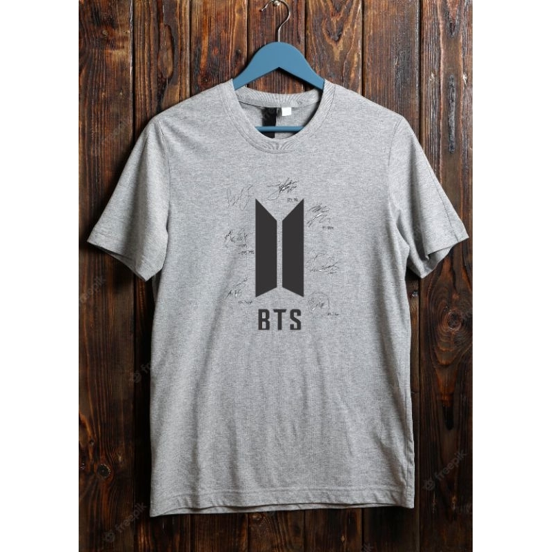 Camiseta Cinza jovem BTS autografada | Shopee Brasil