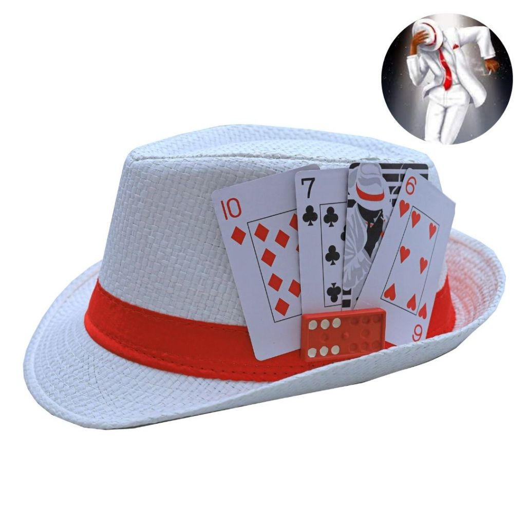 Chapéu seu Zé Pilintra Panamá Aba Com Fita Vermelha Malandrinho Umbanda Malandro Carioca