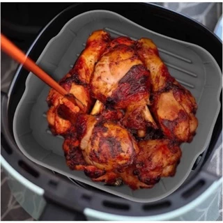 Forma Air fryer Cesto Quadrada Silicone Fritadeira Air fryer Lavável Reutilizável