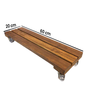 Suporte Jardineira Para Vaso de Planta 20cm x 60cm Rodinhas Silicone
