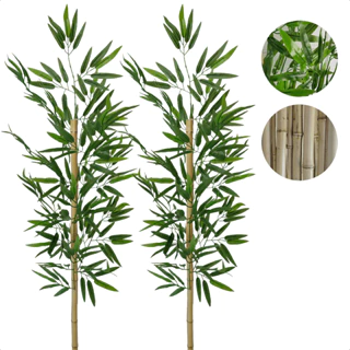 2 Hastes de Bambu Artificial Grande Sem Vaso Decoração