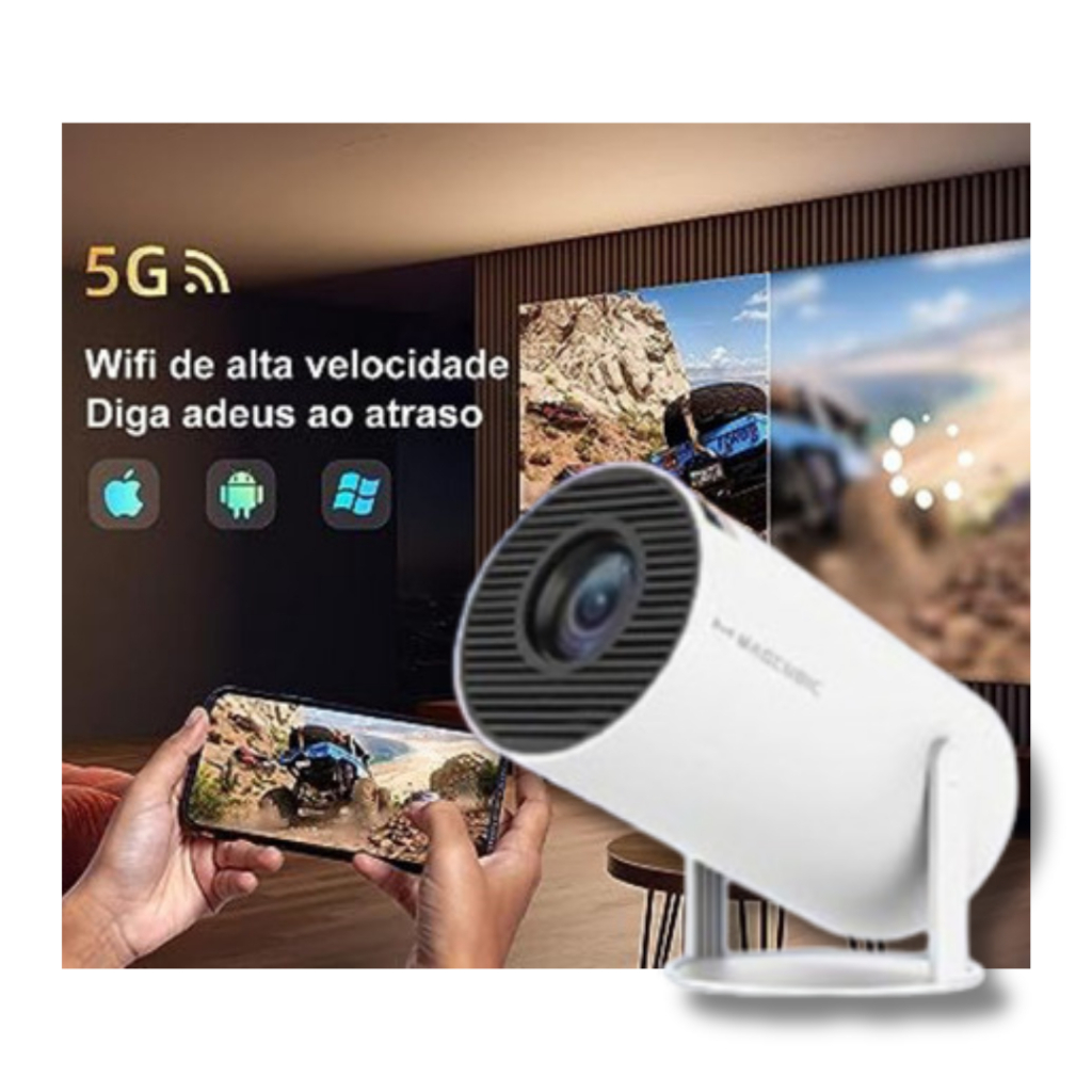 Projetor Hy 300 4K Wifi Smart Android Projeção Filmes Desenhos Jogos ...