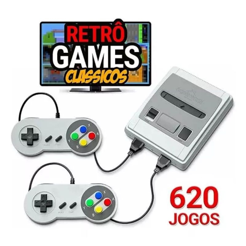 Vídeo Game Super Mini 620 Jogos Retro 8 Bits 2 Controles Nitendo