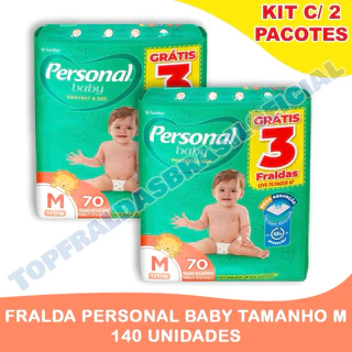 Kit 2ptes Fralda Personal Baby Hiper M 70un - Total 140un