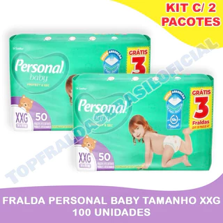 Kit 2pte Fralda Personal Baby Hiper XXG 50un - Total 100un