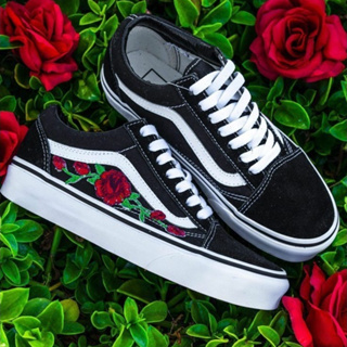 Vans old skool 2025 nere con rose