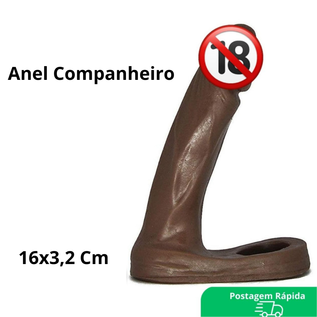 Pênis Duplo Penetração Negro Anel Peniano Companheiro 16 X 3,8 CM | Shopee  Brasil