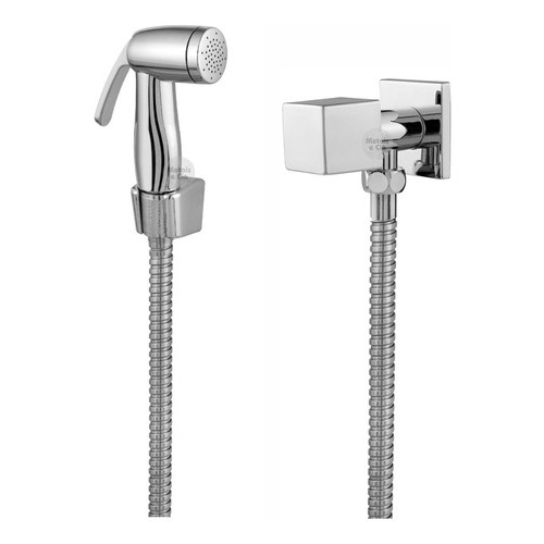 Ducha Higiênica Luxo Acabamento Quadrado Cromado 1/4 Volta