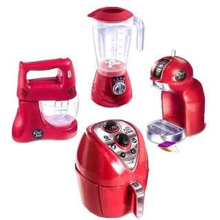 Kit Infantil Cozinha Faz de conta Rosa ou Vermelho Altimar Zuca Toys Brinquedos