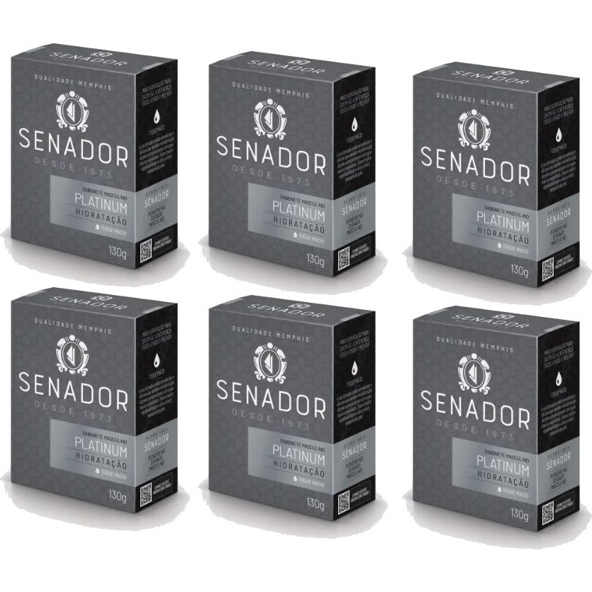 Kit 6 Sabonetes Senador Platinum Memphis 130g