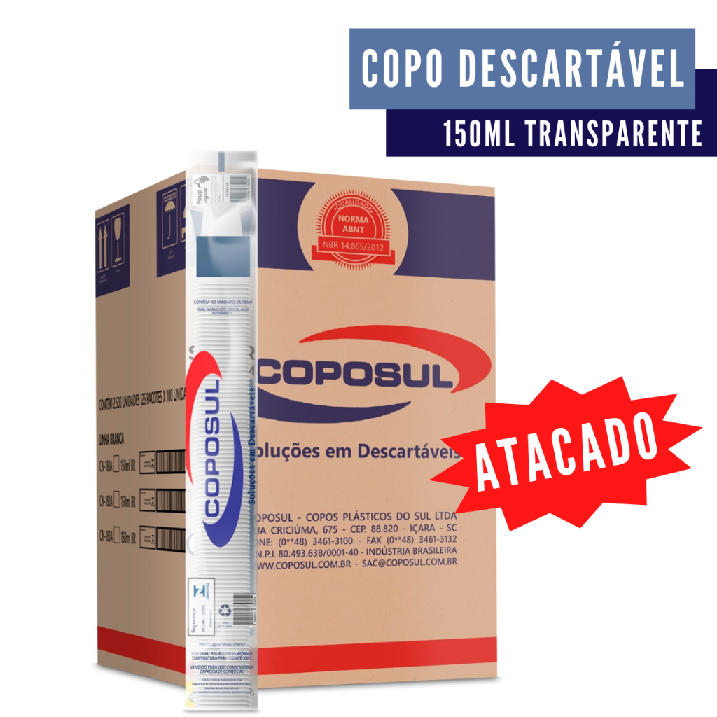 Copos Tiras Copo Descartável 150ml Cristal Transparente