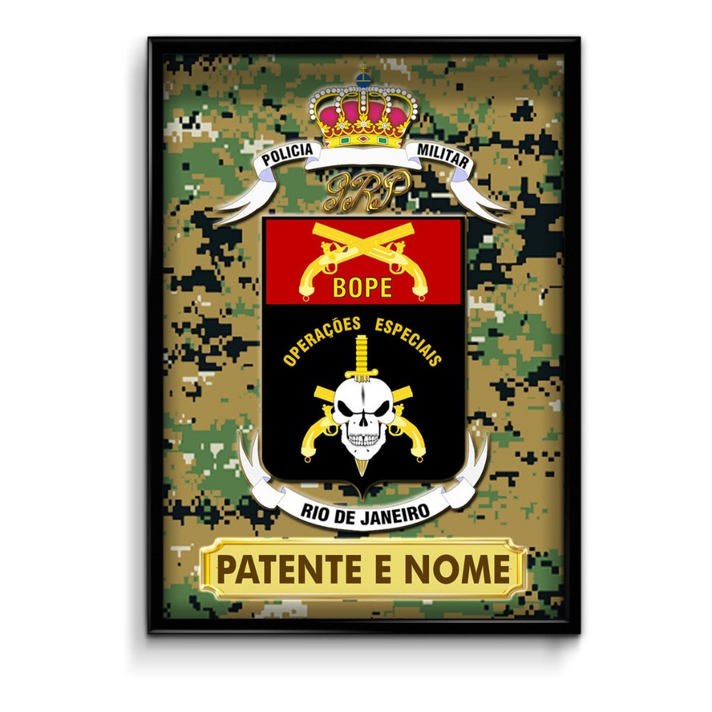 Quadro decorativo personalizado BOPE batalhão de operações especiais