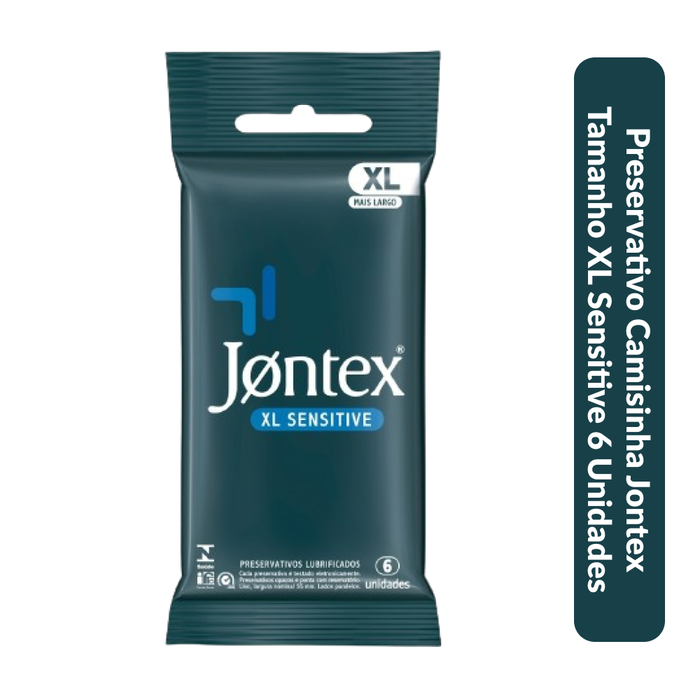 Preservativo Jontex XL Sensitive mais largo e mais fino 56mm 6 unidade ...