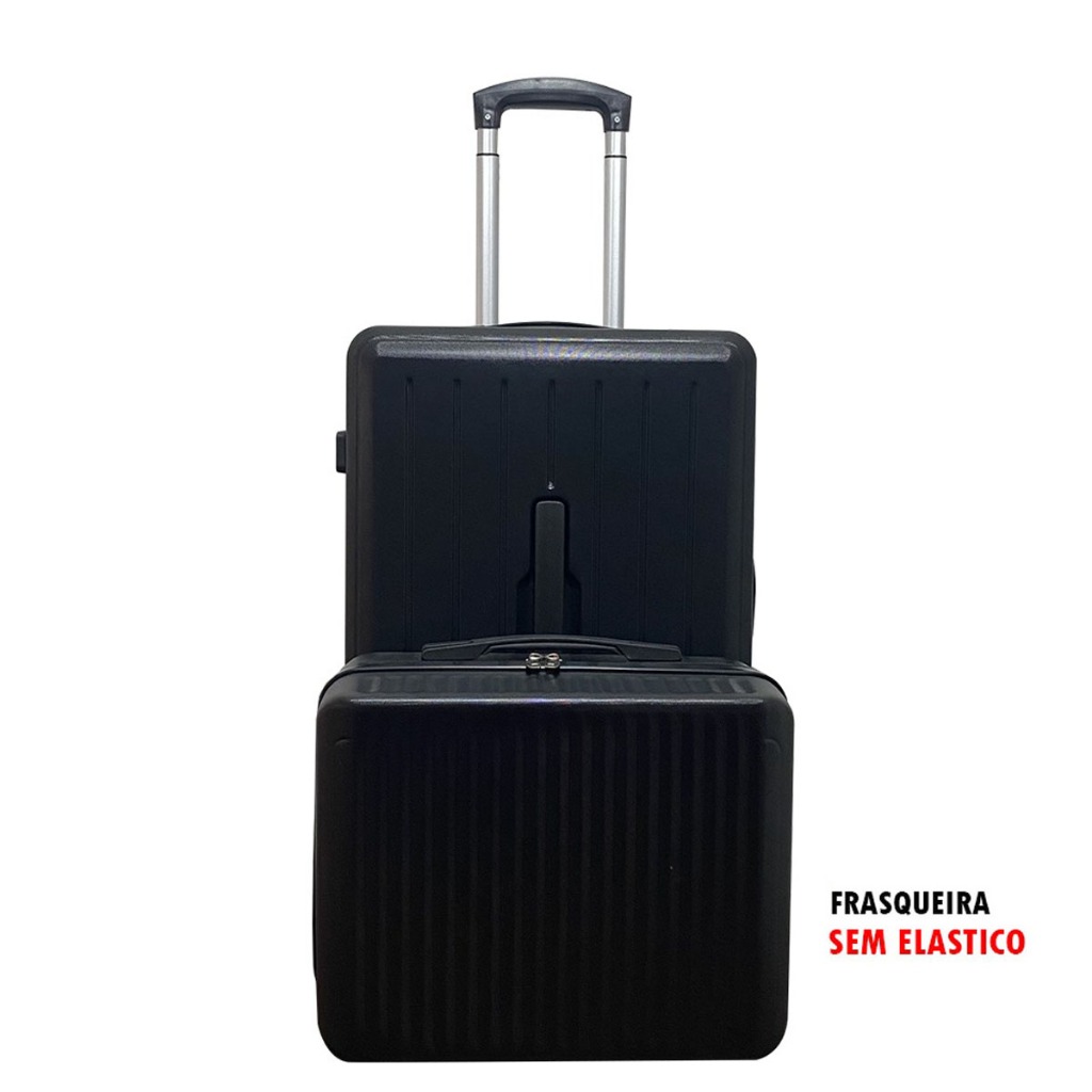 Kit mala de viagem com frasqueira ABS mala 18kg com roda 360 com cadeado menor preco promocao