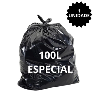 1 Unidade Saco de Lixo Preto 100L Multiuso