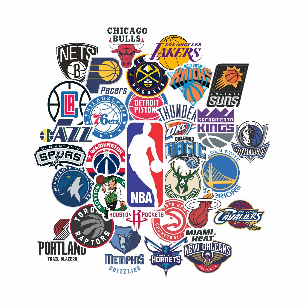 Adesivo Logo Times NBA Basquete - Cartela Altíssima Resolução - Sticker ...