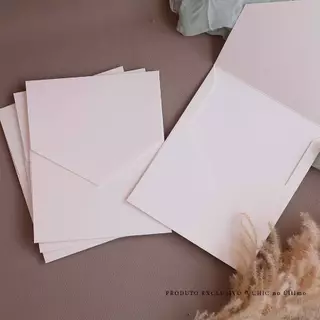 Envelope Luxo para Convite Papel Branco 250G Geométrico 17x21cm. Pronta Entrega