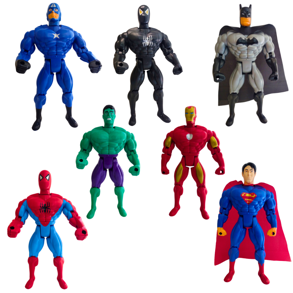 Boneco Brinquedo Articulado Super Heróis Plástico Divertido Educativo ...