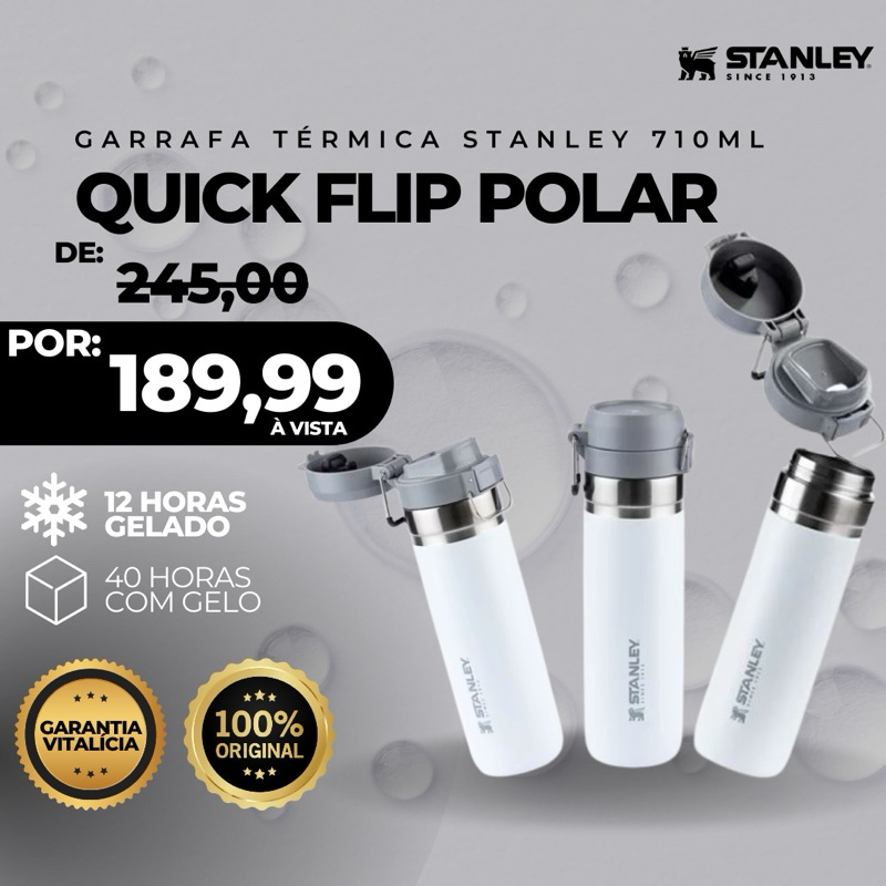 Garrafa Termica Quick Flip Stanley 710ml Charcoal ''Cinza