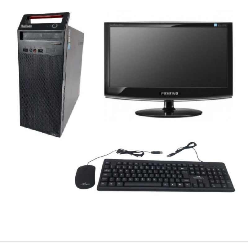 Kit Pc Computador Cpu Lenovo Core i3 Memoria 4gb HD500gb wi-fi Monitor ...