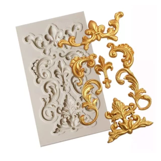 Molde Forma De Silicone 7 Arabesco Confeitaria E Biscuit