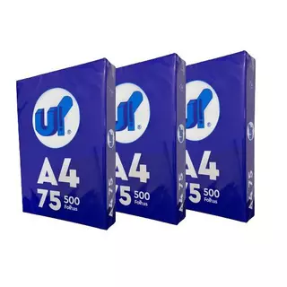 3 Pcts de Papel Sulfite UP! A4 Com 1500 Folhas