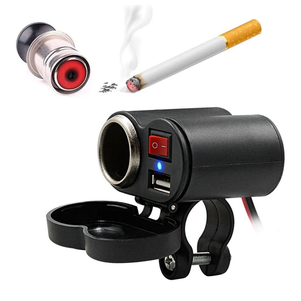 Tomada USB Carregador Celular Moto Motoboy Universal 12v Acendedor Cigarro