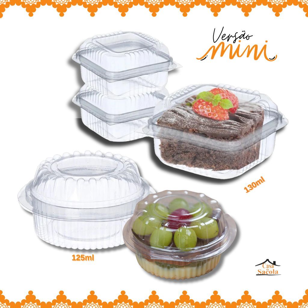 Embalagem para Bolo - Mini Doce Quadrado/Redondo c/50 e 100un | Shopee ...