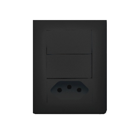 Conjunto tomadas e interruptores Sobrepor Romazi Jeri Plus Black