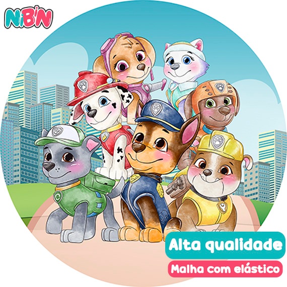 Painel Redondo Tecido Sublimado Patrulha Canina Chase 11