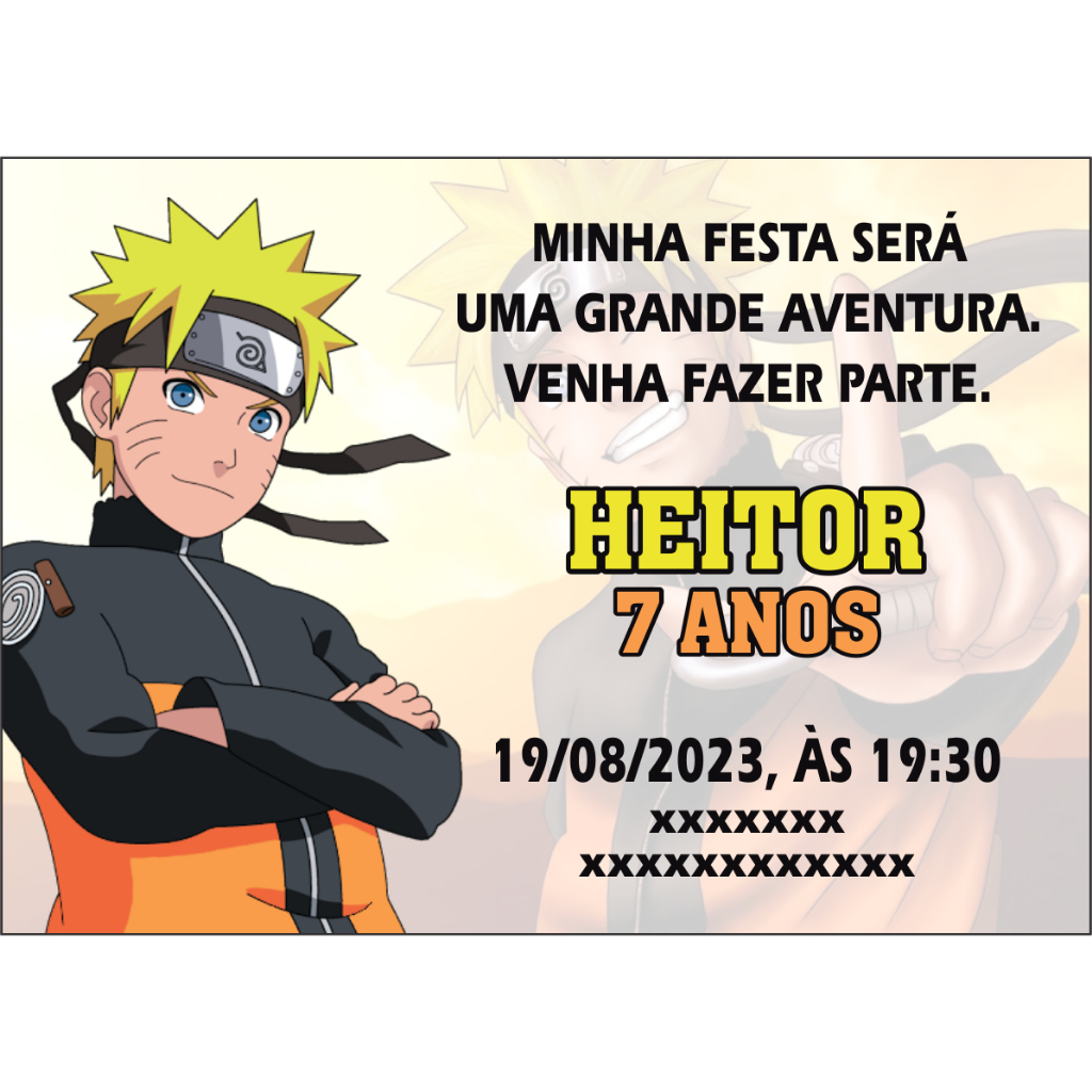 Convite Aniversário Naruto na Black Friday 2025 | BuscaProdutos