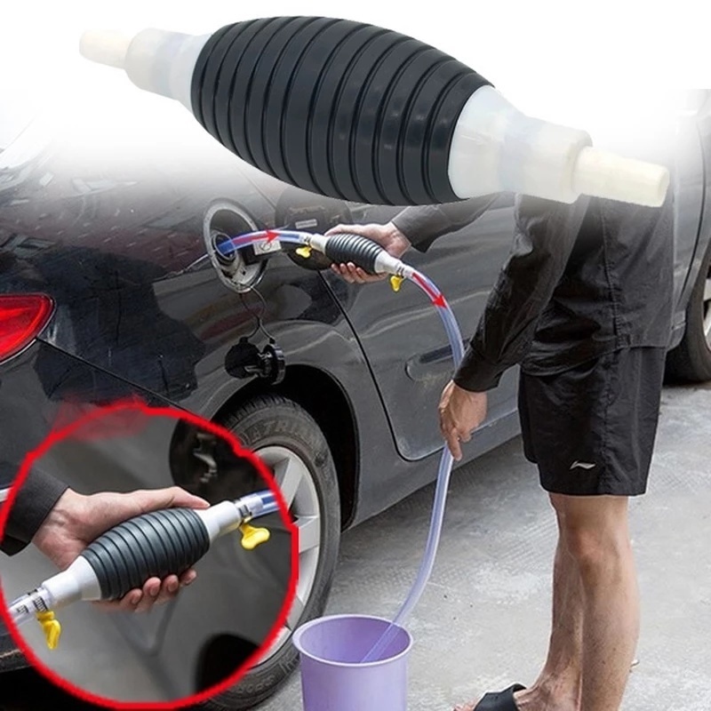 BOMBA GASOLINA SUCCAO MANUAL COM MANGUEIRA + ABRACADEIRA BORBOLETA