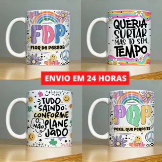 Caneca de Porcelana Personalizada - Xícara com Frases Divertidas e Engraçadas - Indelicadas
