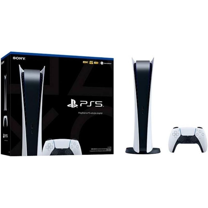 Console Playstation 5 Sony, SSD 825GB, Controle sem fio DualSense, Edição Digital, Branco Semi-Novo