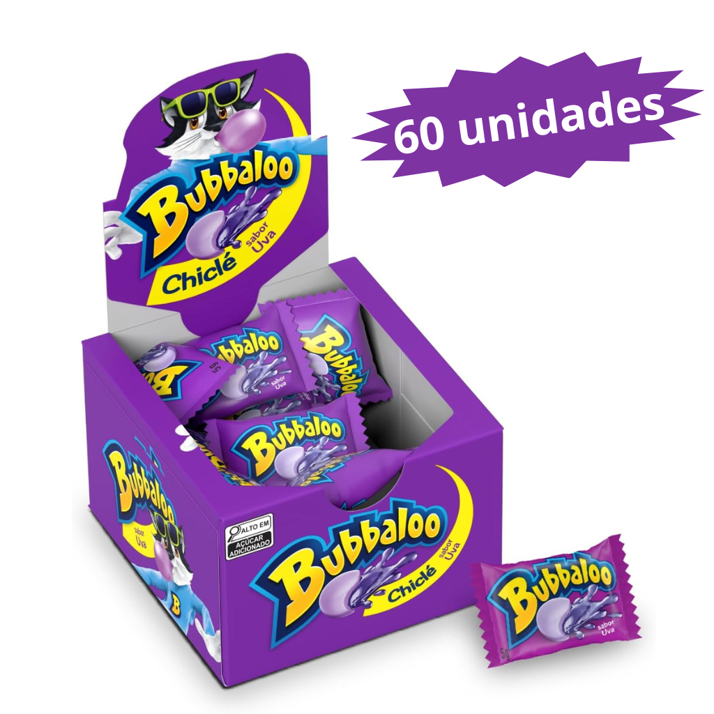 Chiclete Bubbaloo Sabor Uva C 60 Unidades Shopee Brasil