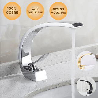 Torneira de Banheiro Monocomando Gourmet 100% COBRE Alta Qualidade Design Moderno