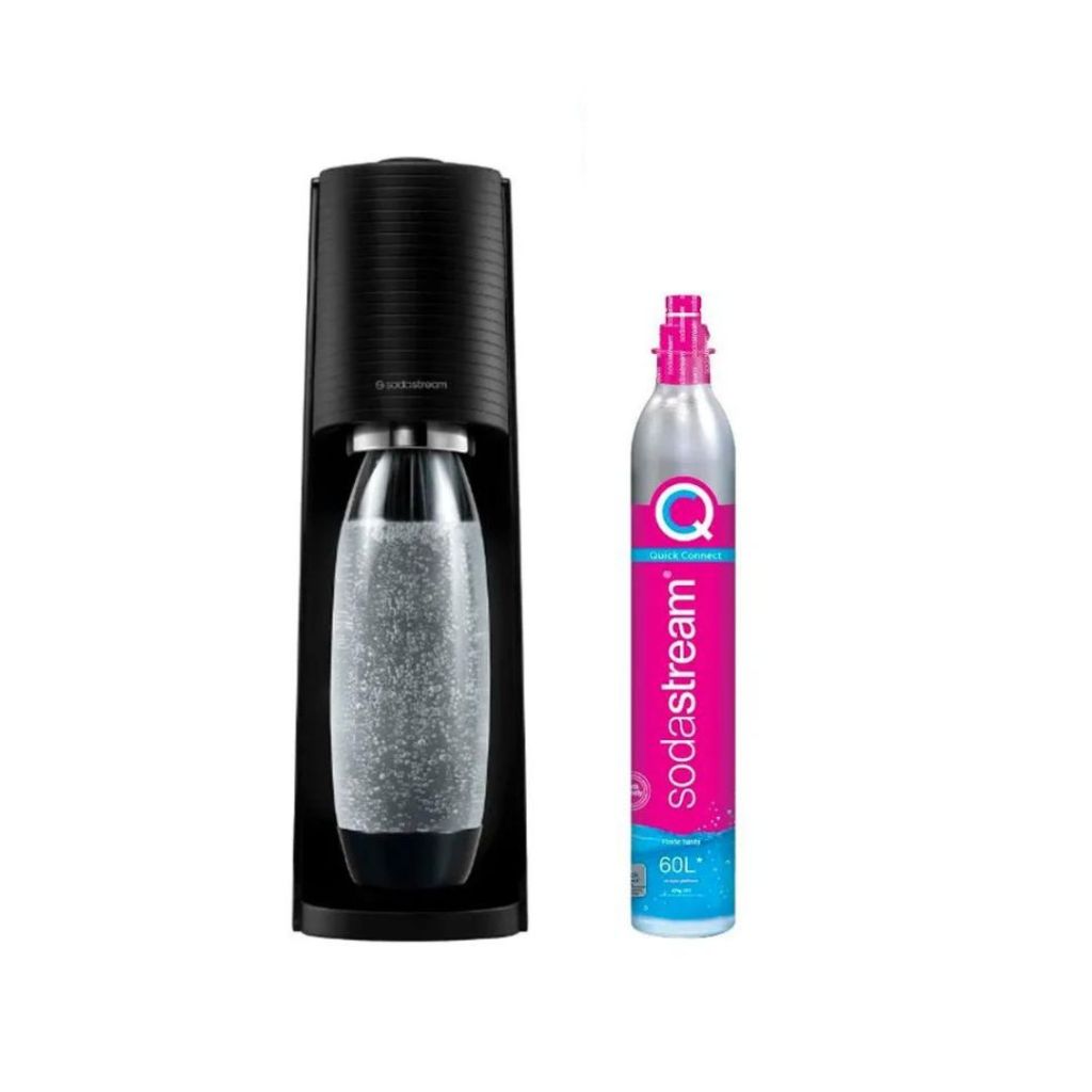 Máquina Para Gaseificar Água Sodastream Terra Preta + Cilindro