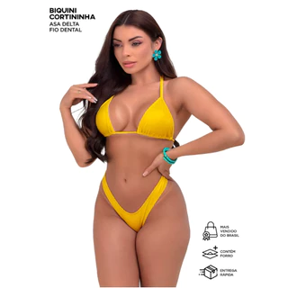 Biquíni Modelos Fio Dental Asa Delta Amarelo