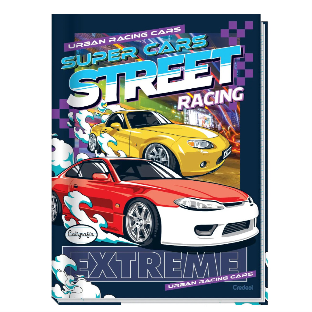 Caderno Brochura Infantil Super Cars Credeal Pequeno de Recado - 80 Folhas