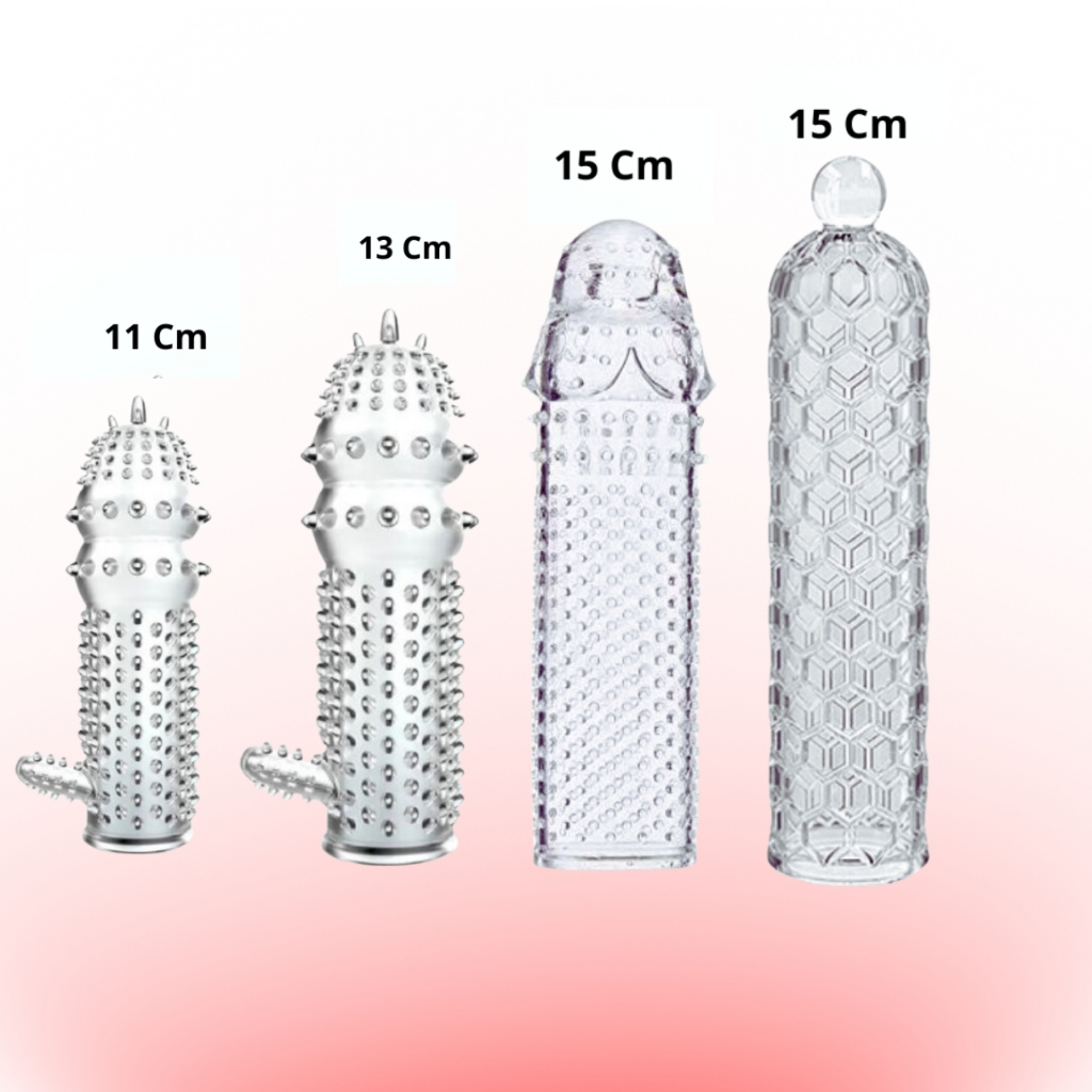Capa Peniana Extensora Em Silicone Com Estimulador Vários Tamanhos
