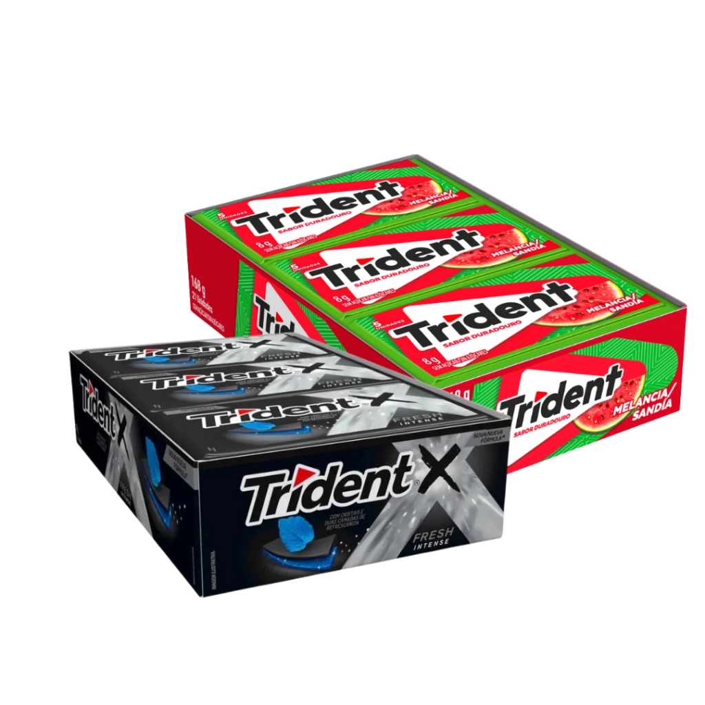 Caixa C/2 Goma de Mascar - Trident Intense - 21 Unidades (Cada ...