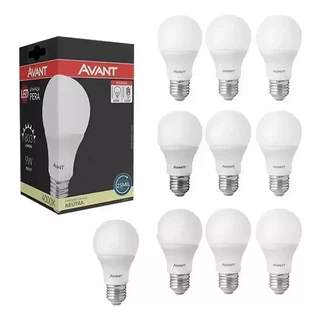 Kit com 10 Lâmpadas Pera Led 9W 4000k Cor Neutra - Casa e Comercio