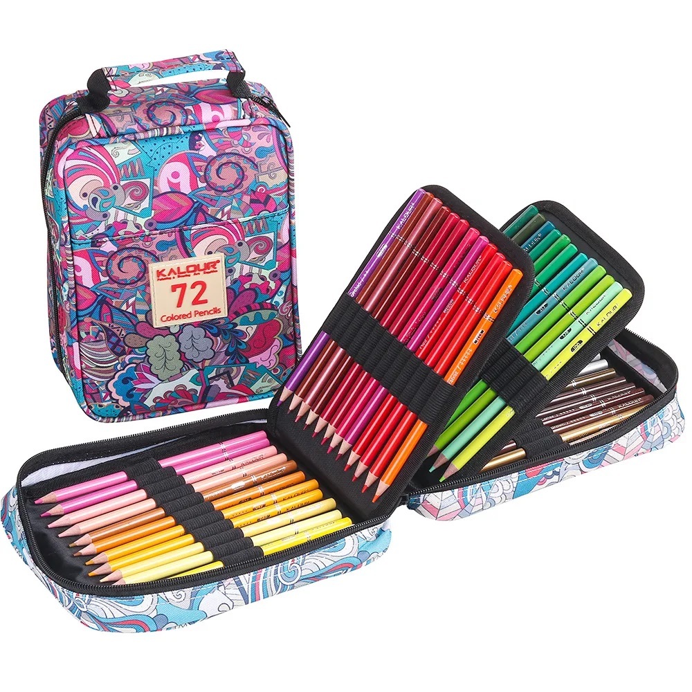 Estojo Com 72 Lápis Colorido Óleo Pintura Desenho Profissional